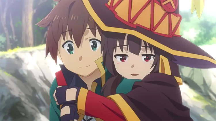 Kazuma et Megumin de l'anime KonoSuba.