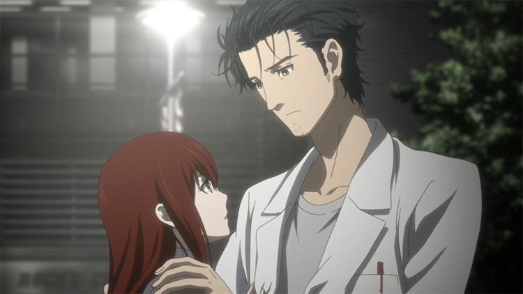 Rintarou Okabe et Kurisu Makise de l'anime Steins Gate.