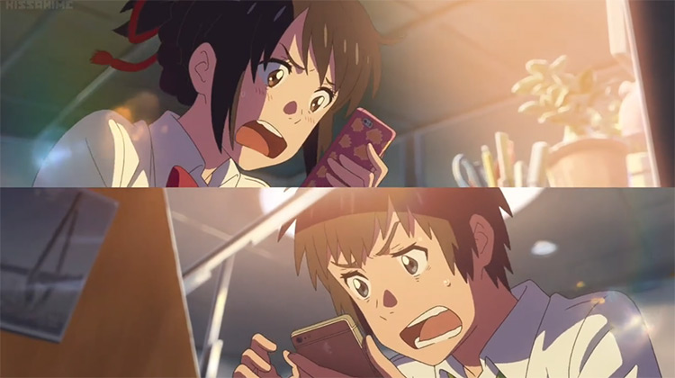 Mitsuha Miyamizu et Taki Tachibana Votre nom anime