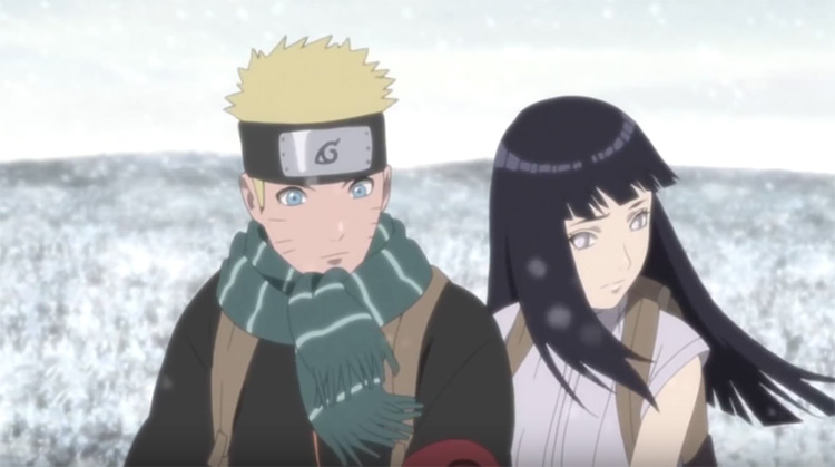 Naruto Uzumaki et Hinata Hyuuga de l'anime Naruto : Shippuden.