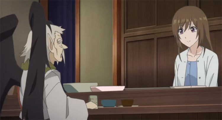 Capture d'écran de l'anime Kakuriyo no Yadomeshi