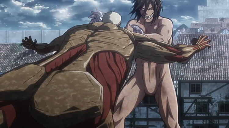 Eren vs Armored Titan Attack on Titan scene