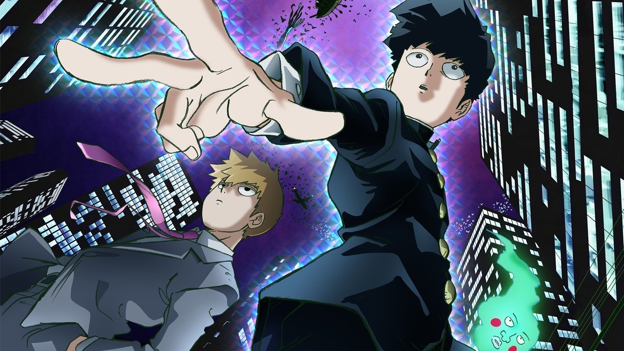 Illustration de Mob et Reigen dans Mob Psycho 100, style anime